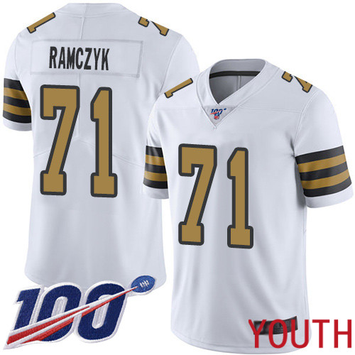 New Orleans Saints Limited White Youth Ryan Ramczyk Jersey NFL Football #71 100th Season Rush Vapor Untouchable Jersey->youth nfl jersey->Youth Jersey